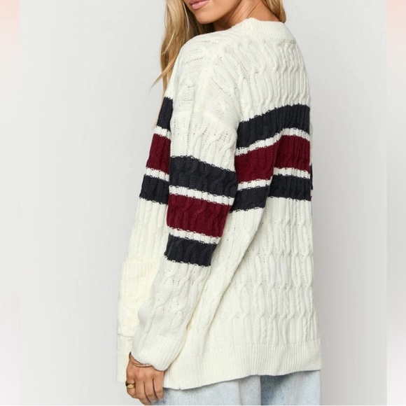 Beginning Boutique oversized Striped Knit cardigan size 4 - Picture 3 of 6
